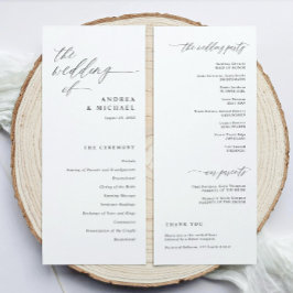 Modern Ceremony Script Calligraphy Elegant Wedding プログラム