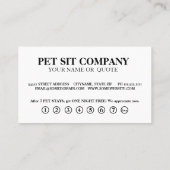 Modern Chalkboard pet pet sitter. Loyalty Card 名刺 (裏面)