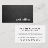 Modern Chalkboard pet pet sitter. Loyalty Card 名刺 (正面/裏面)