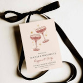 Modern Champagne Coupe Engagement Party Invitation 招待状