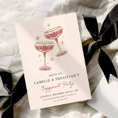 Modern Champagne Coupe Engagement Party Invitation 招待状