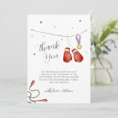 Modern Champion Boxing Clothesline Baby Shower サンキューカード (スタンド正面)