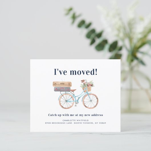 Modern Change of Address Moving Announcement Card (スタンド正面)
