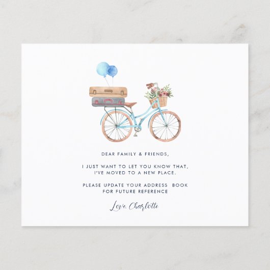 Modern Change of Address Moving Announcement Card (裏面)