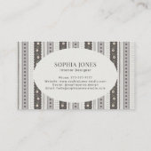 Modern Charcoal & Cream Scallop Stripe 名刺 (裏面)
