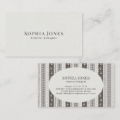 Modern Charcoal & Cream Scallop Stripe 名刺 (正面/裏面)