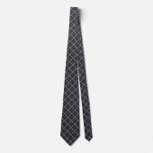 Modern Charcoal Diamond Grid Tie ネクタイ (正面)