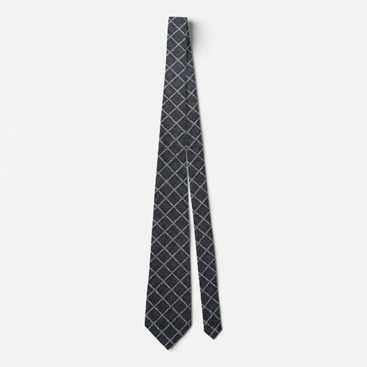 Modern Charcoal Diamond Grid Tie ネクタイ (正面)