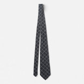 Modern Charcoal Diamond Grid Tie ネクタイ (裏面)