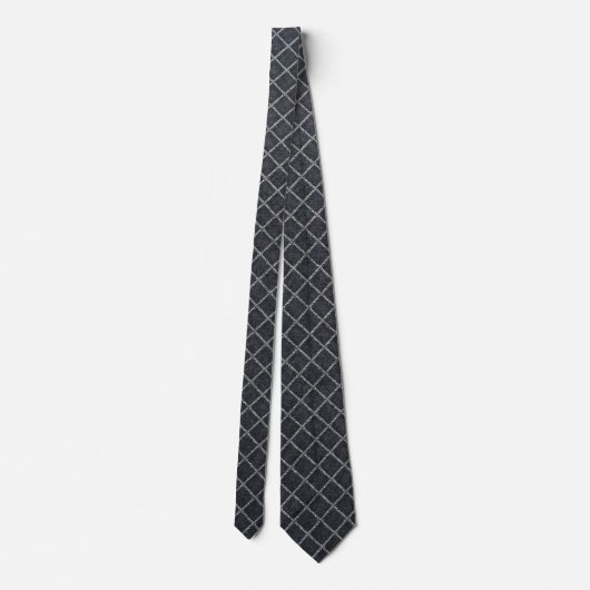Modern Charcoal Diamond Grid Tie ネクタイ (裏面)