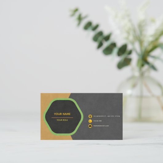 Modern Charcoal & Gold Design 名刺 (スタンド正面)