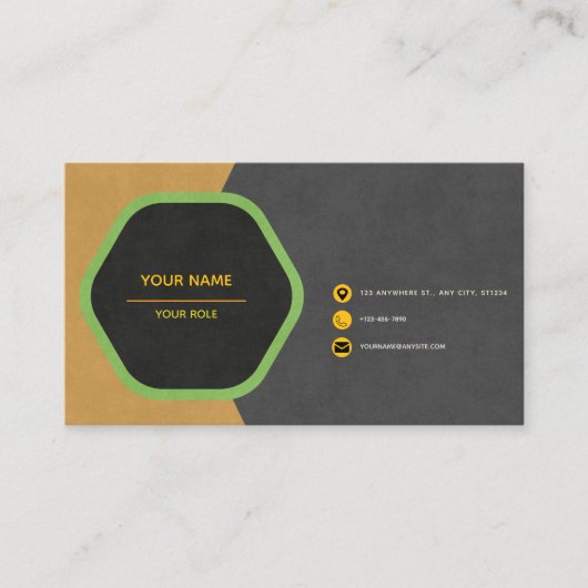 Modern Charcoal & Gold Design 名刺 (正面)