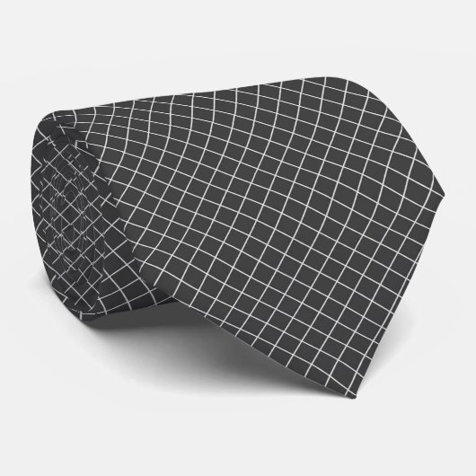 Modern Charcoal Gray Geometric Chain Link ネクタイ (ロール)