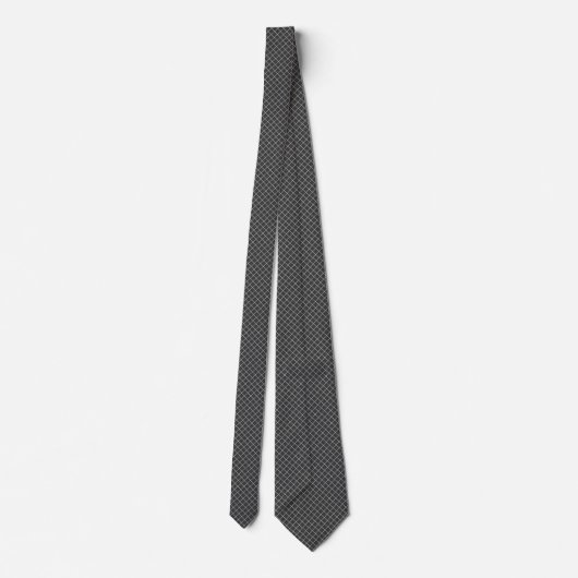 Modern Charcoal Gray Geometric Chain Link ネクタイ (裏面)