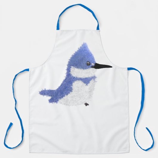Modern charming belted kingfisher エプロン (正面)