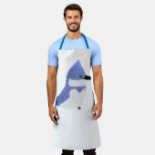 Modern charming belted kingfisher エプロン (着用した状態)