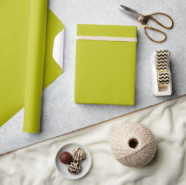 Modern Chartreuse Green Solid Plain Color ラッピングペーパー