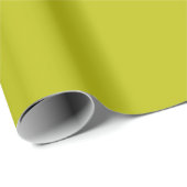 Modern Chartreuse Green Solid Plain Color ラッピングペーパー (ロールコーナー)