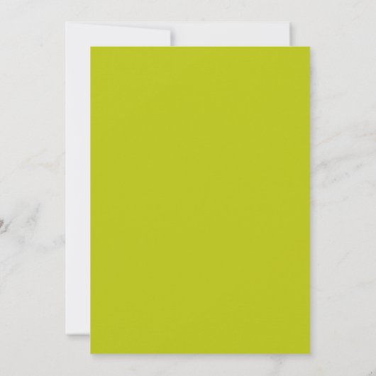 Modern Chartreuse Minimalist Wedding セーブザデート (裏面)