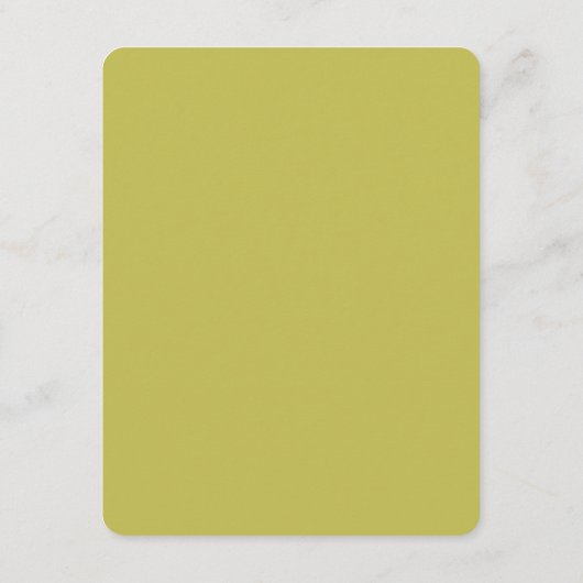 Modern Chartreuse Script Wedding Details エンクロージャーカード (裏面)