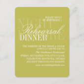 Modern Chartreuse Script Wedding Rehearsal エンクロージャーカード (正面)