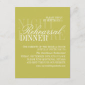 Modern Chartreuse Script Wedding Rehearsal エンクロージャーカード (正面)