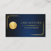 Modern Chauffeur Driver Royal Gold Border QR Code 名刺 (正面)