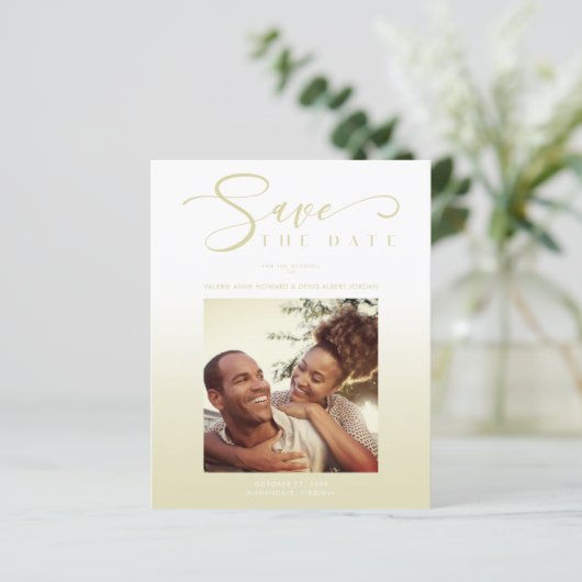 Modern Cheap Gradient Minimalist Photo Couple (スタンド正面)