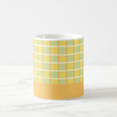 Modern Checker Green Yellow Orange Personalized コーヒーマグカップ (中央)