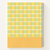 Modern Checker Green Yellow Orange Personalized ノートブック (裏面)