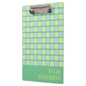 Modern Checker Pastel Blue Green Lime Custom クリップボード (左)
