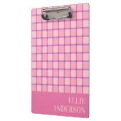 Modern Checker Pastel Pink Purple Custom クリップボード (左)