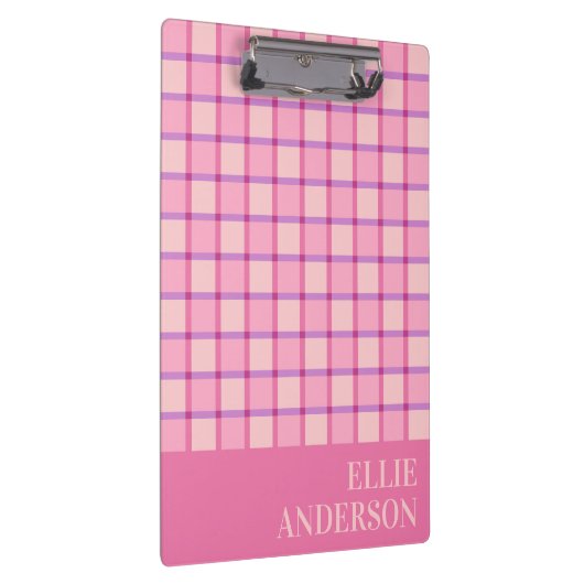 Modern Checker Pastel Pink Purple Custom クリップボード (右)
