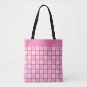 Modern Checker Pink Purple Pattern トートバッグ (正面)