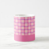 Modern Checker Pink Purple Personalized コーヒーマグカップ (中央)