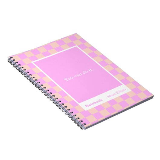 Modern Checkerboard Block Quote Classic Notebook ノートブック (右側)