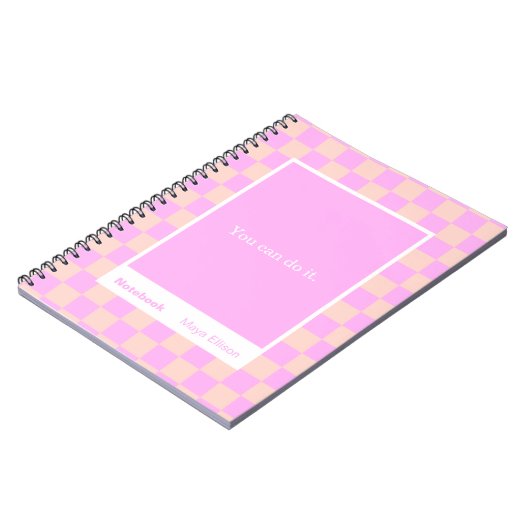 Modern Checkerboard Block Quote Classic Notebook ノートブック (左側)