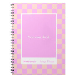Modern Checkerboard Block Quote Classic Notebook ノートブック