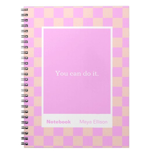 Modern Checkerboard Block Quote Classic Notebook ノートブック (正面)