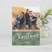 Modern Checkerboard Christmas Photo Card シーズンカード (スタンド正面)