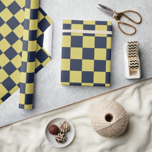 Modern Checkered Pattern Wrapping Paper Roll ラッピングペーパー (クラフト)