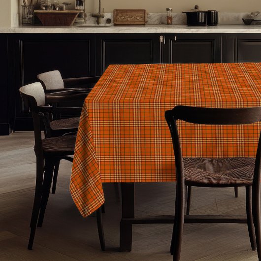 Modern Checkered Tablecloth Trendy Autumnal Colors テーブルクロス