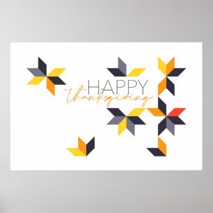 Modern, cheerful design of Happy Thanksgiving ポスター