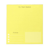 Modern Cheerful Yellow Brain Dump (Editable Text) ノートパッド (正面)