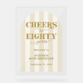 Modern Cheers Eighty Years 80th Birthday Welcome  アクリルサイン (正面)