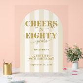 Modern Cheers Eighty Years 80th Birthday Welcome  アクリルサイン (ウェディング)