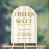 Modern Cheers Sixty Years 60TH Birthday Welcome  アクリルサイン (ニュートラル)