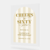 Modern Cheers Sixty Years 60TH Birthday Welcome  アクリルサイン (傾斜)