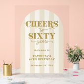 Modern Cheers Sixty Years 60TH Birthday Welcome  アクリルサイン (ウェディング)