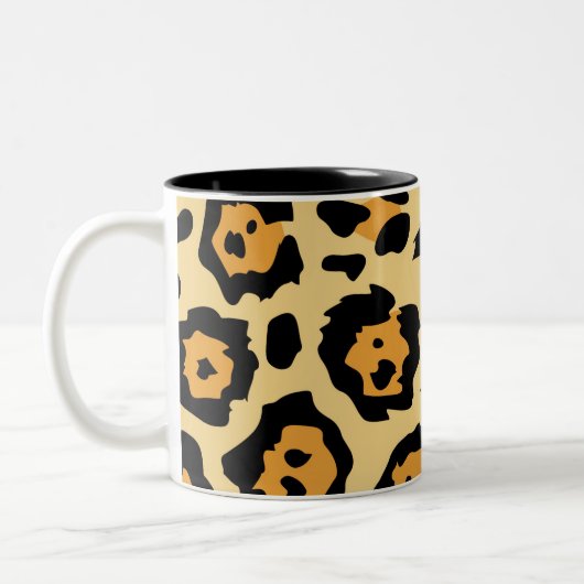 Modern Cheetah Spots Pattern ツートーンマグカップ (左)